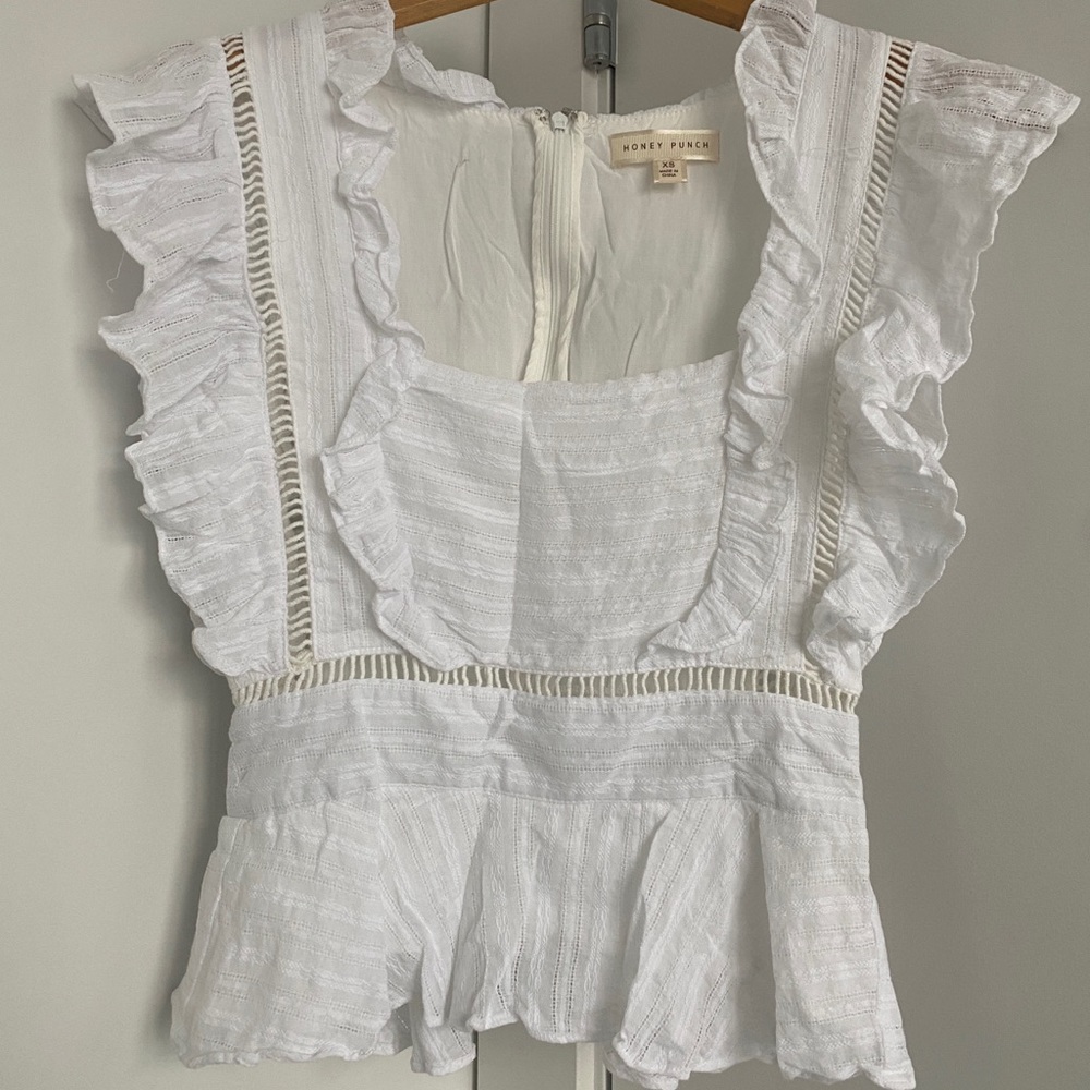 Square neck frill top